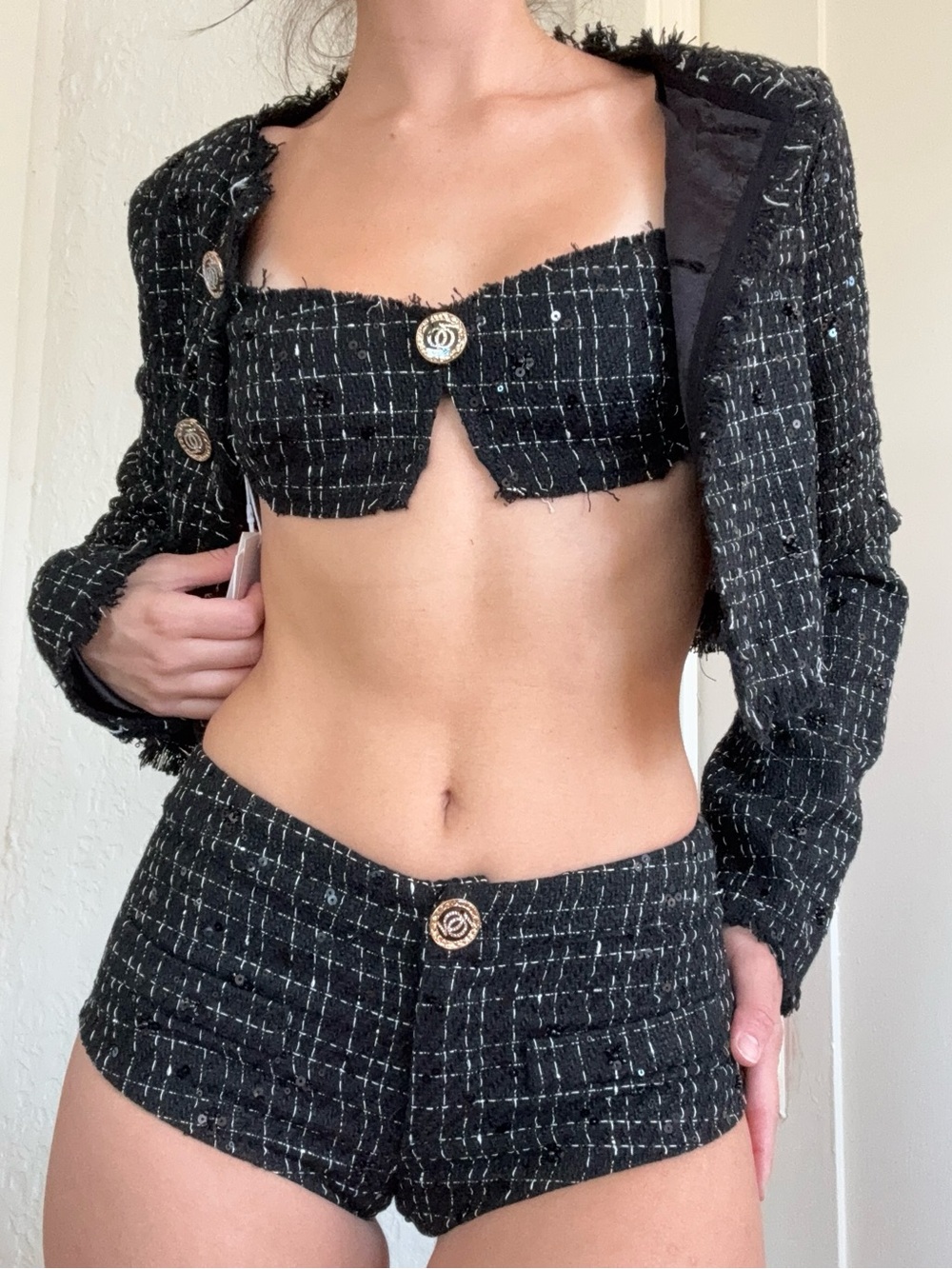 God Save Queens ASAP Tweed set